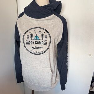 Hippy Camper Women's Blue and Gray Hoodie
